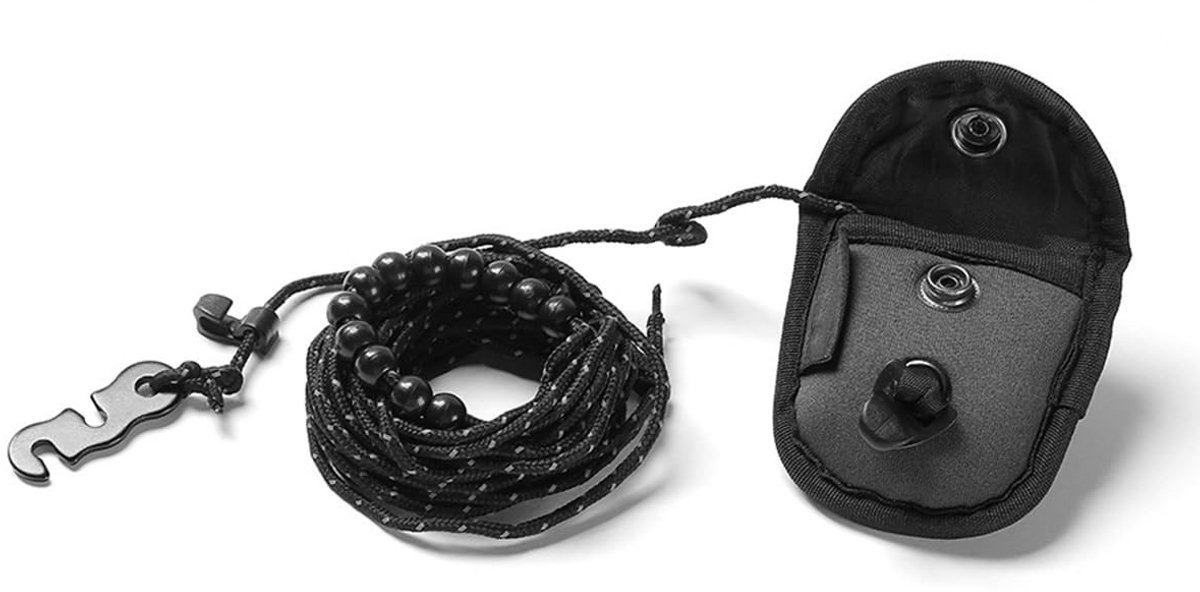 Dailygoods - Reflecterende Kampeerwaslijn met 12 Kralen en Opbergtas