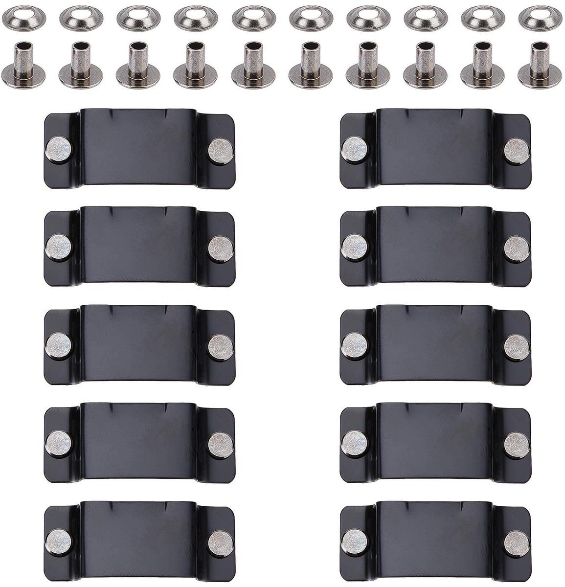Dailygoods- Houder voor Meetlint - 10 Stuks - Riemhouder van Metaal - Bandhouder voor Gereedschapsriem - Zwart - Eenvoudige Installatie - Meetlintclip