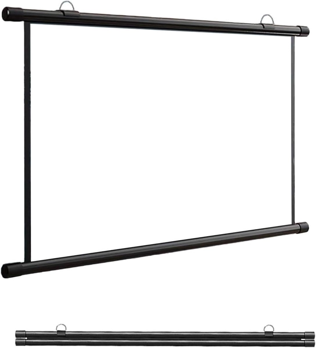 Projectiescherm - Filmscherm Beamer - Thuisbioscoop Presentatie - Handmatig Neerklapbaar - 40-72 inch - Zwart