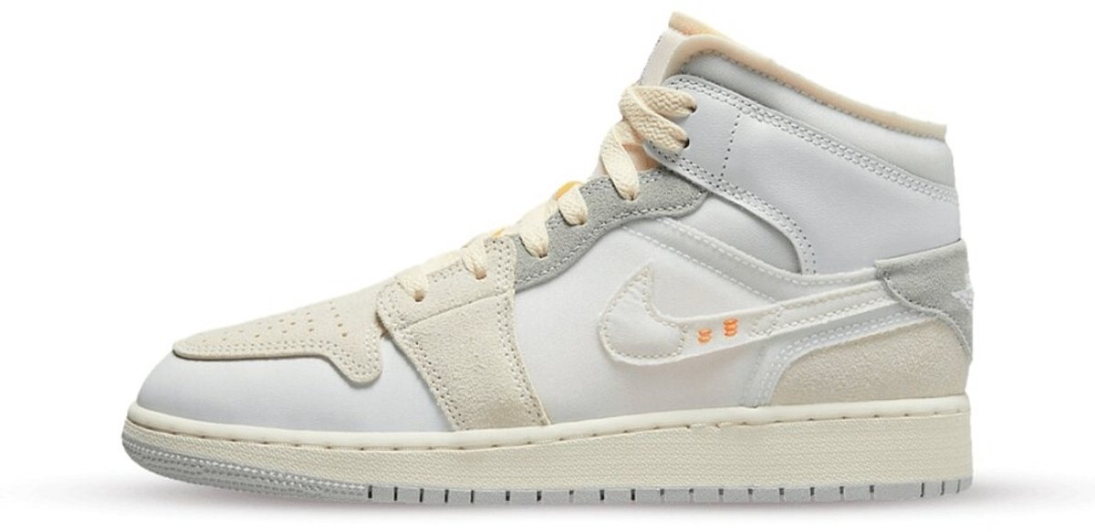 Air Jordan 1 Mid SE Craft Inside Out White Grey (GS) - Maat 37.5