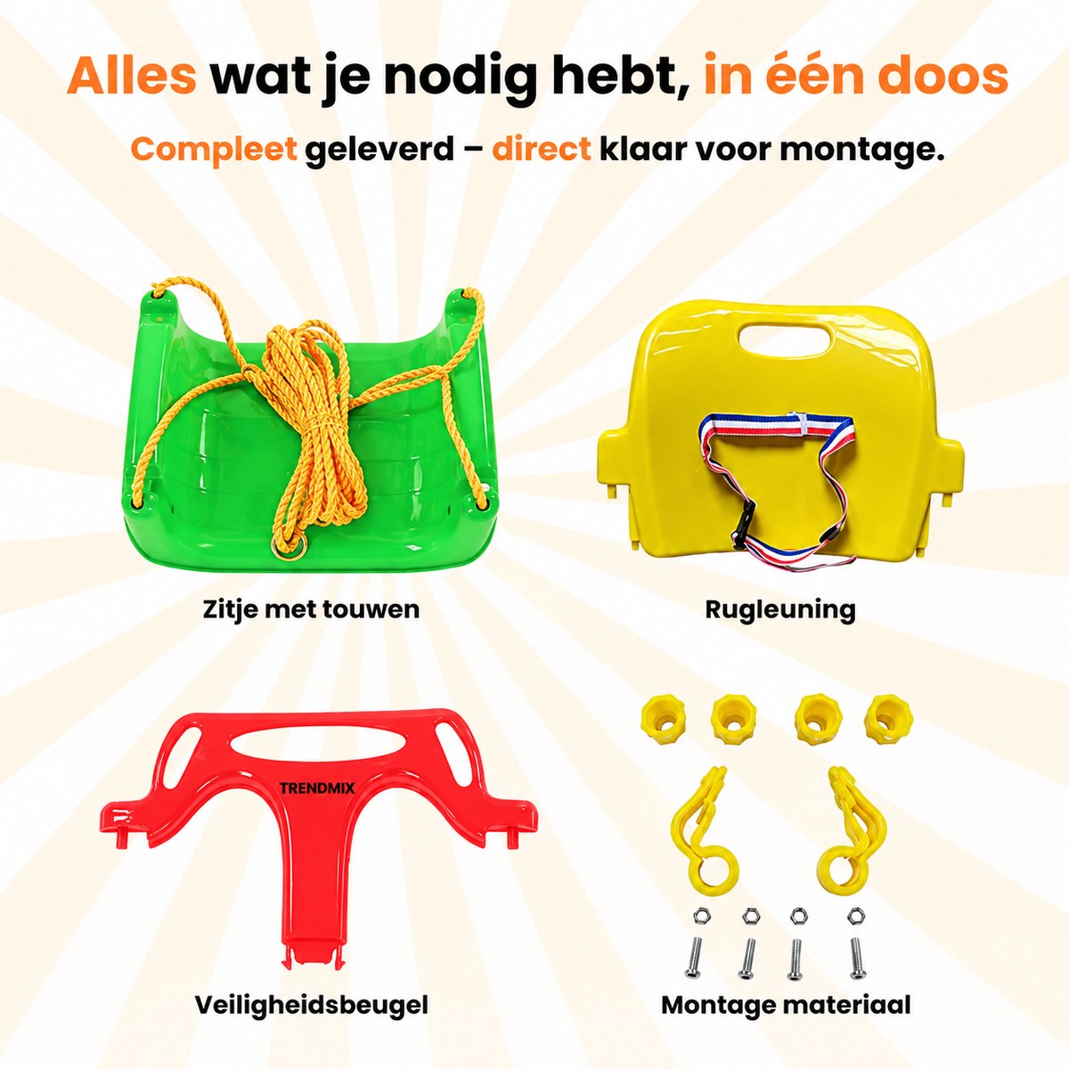 Trendmix Meegroei Schommel 3-in-1 Groen Voor Baby, Peuter & Kleuter – Veilig Met Verstelbare Banden – Voor Binnen & Buiten Gebruik — afbeelding 9