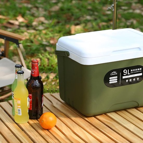 Auto Koelkast Vriezer - Mobiele Koeler - Picknick Reizen - Warm en Koud - 6L of 9L - Legergroen — afbeelding 4