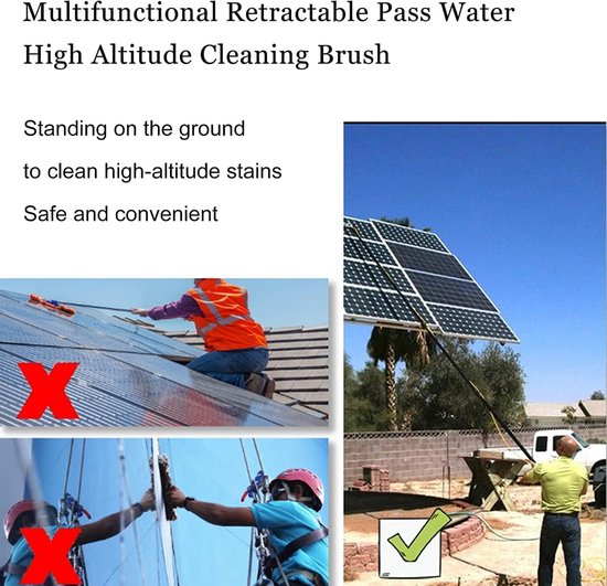Raamreinigingssteel - Buitenreiniger Telescoop - Hoge Oppervlakken Schoonmaken - Watergevoed Systeem - 73 Meter Uitschuifbaar - Zilver — afbeelding 4