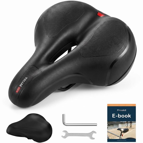 Fietszadel Unisex 100% waterdicht - Incl. zadelhoes - Ergonomisch - Met vering - Zadel fiets - Racefiet - Gelzadel - Mountainbike - Dames - Heren - Zadel - Accessoires - Zwart - Proskill