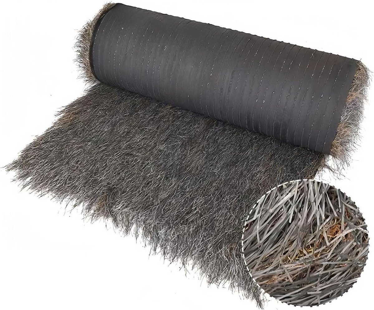 Kunstmatig rieten dak - Decoratief stro - Tuin decoreren - UV-bestendig materiaal - 05 x 1 m - Grijs