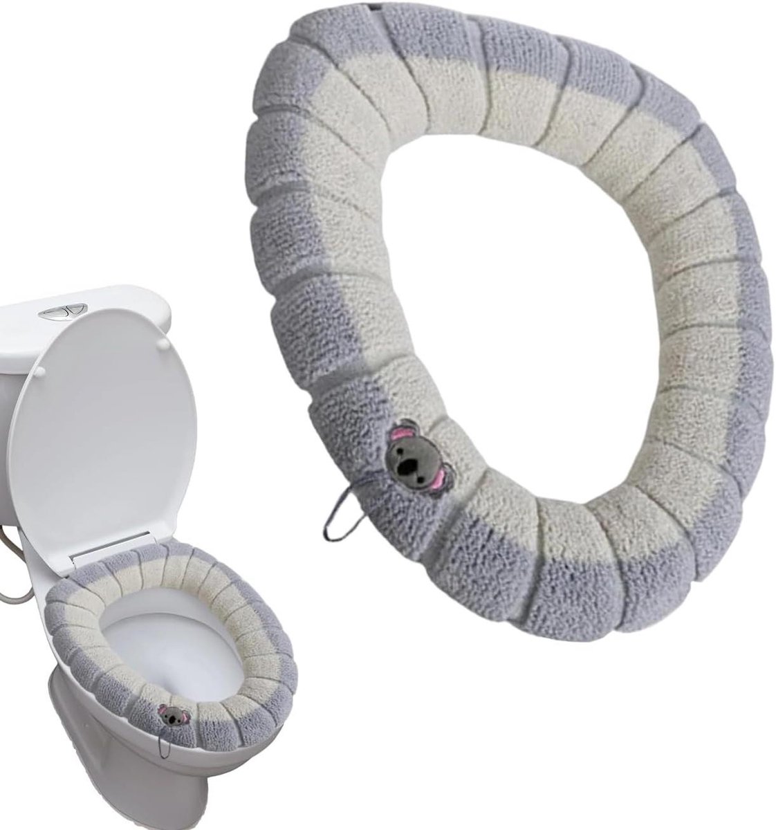 Toiletbril Hoes - Warme Badkamer Accessoires - Comfortabel Gebruik - Wasmachine Bestendig - 42x32 cm - Crèmekleurig