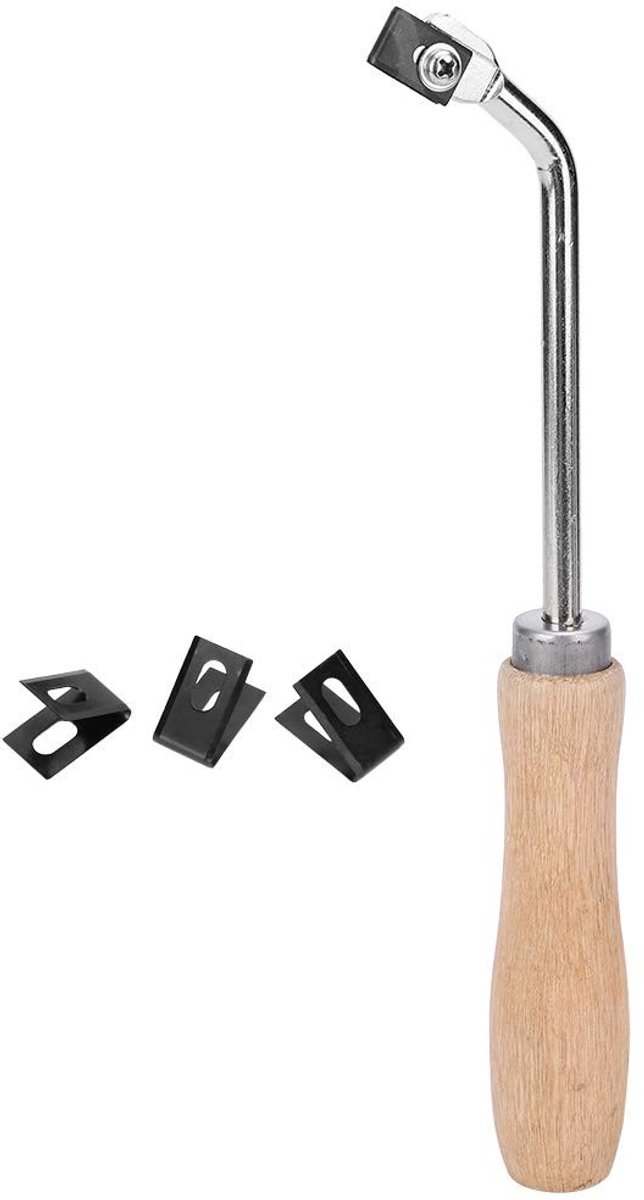 JHUBERS- Groeven Guts - Stalen Groefmachine - Beukenhouten Handvat - Vloeren Lasgereedschap - 3 Vervangende Messen - Totale Lengte 245 mm - Vloergroefmachine