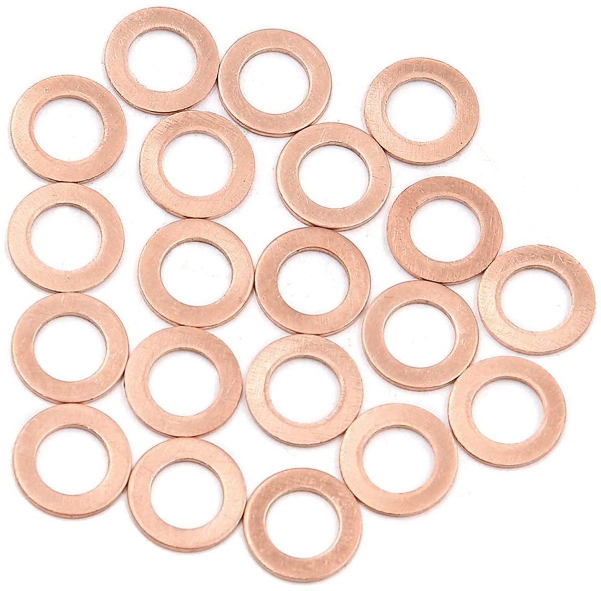 JHUBERS- Afdichtring M8 - Koperen Ringen - 20 Stuks - Binnendiameter 8 mm - Buitendiameter 13 mm - Dikte 1 mm - Hoogwaardig Koper - Wasmachine