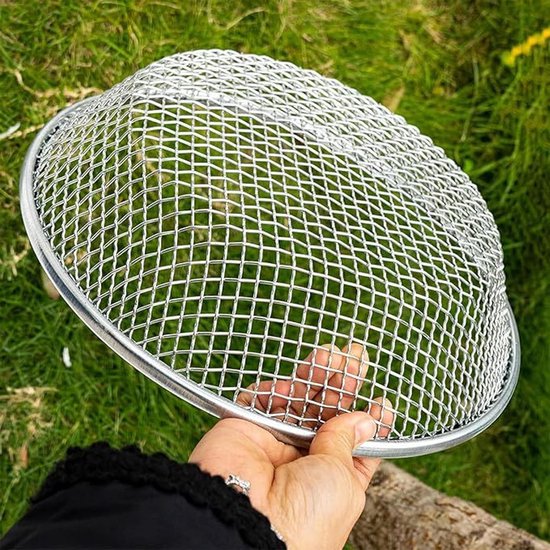 Bodemzeef Tuinieren - Compostzeef Zandzeef - Grond Zand Zeven - Roestvrij Staal Constructie - 30 cm Diameter - Zilver — afbeelding 2
