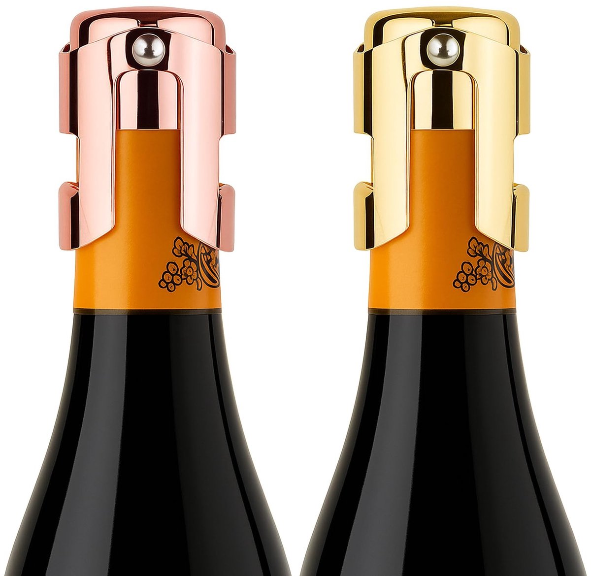 BRENZOOS- Champagnesluiting set van 2 - Lekvrije Deksel - Roestvrij Staal - Professioneel - Universeel - 3,8 x 5,5 cm - Wijndop