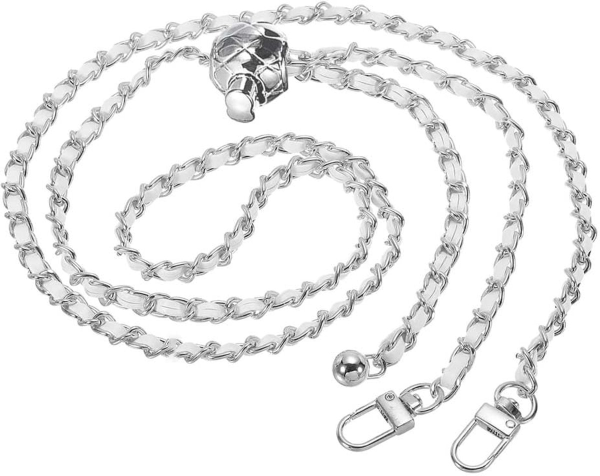 JHUBERS- Schouderriem 120cm - Vervangende Schouderriem - Metalen Ketting - Crossbody Tas Ketting - PU-leer - Lichtmetalen Gesp