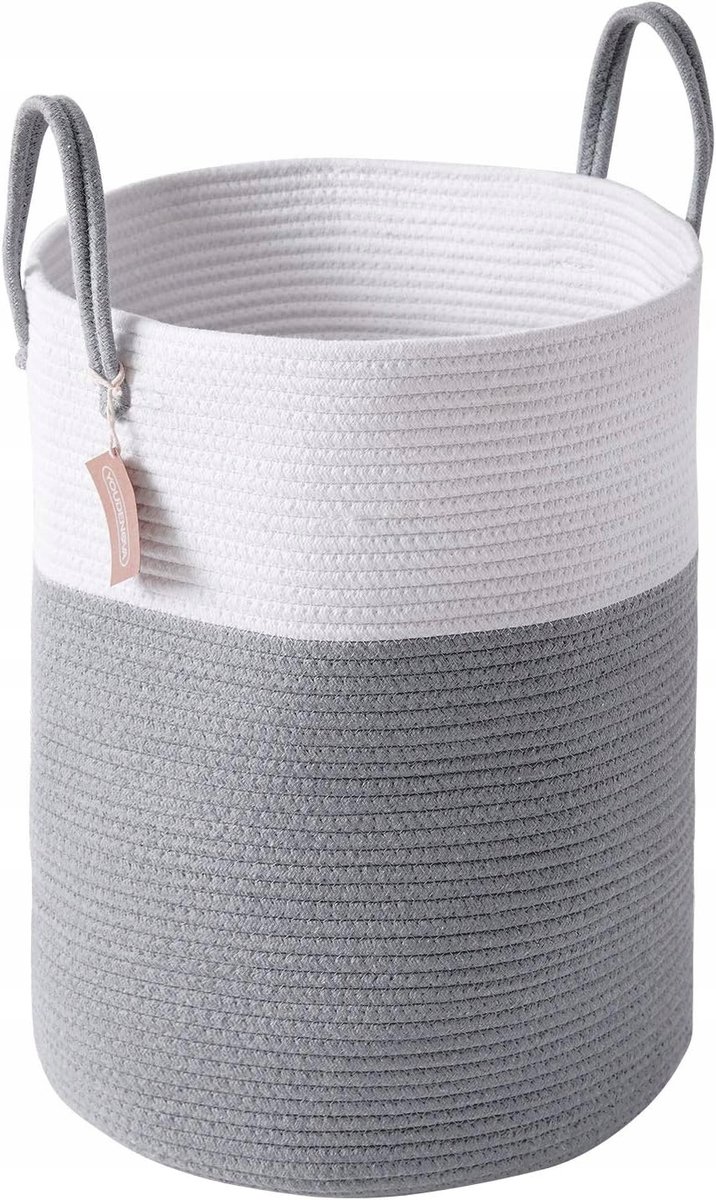 Grote Katoenen Wasmand 30x50cm met Handvatten - Stijlvol en Functioneel
