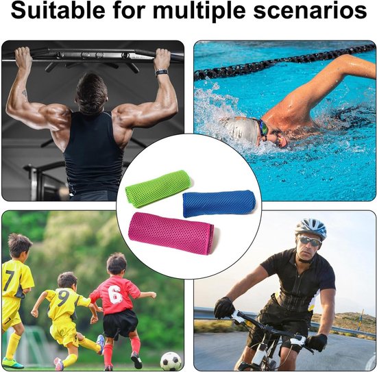Verkoelende handdoeken - Koeldoeken set - Sport en outdoor - Draagbare siliconen hoes - 30 x 90 cm - Meerdere kleuren — afbeelding 4