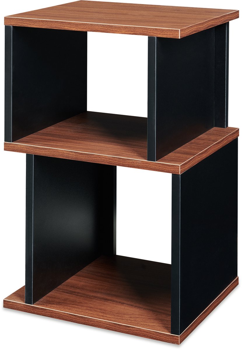 en.casa Bijzettafel Trond 50x33x29 cm zwart en walnootlkleurig [en.casa]