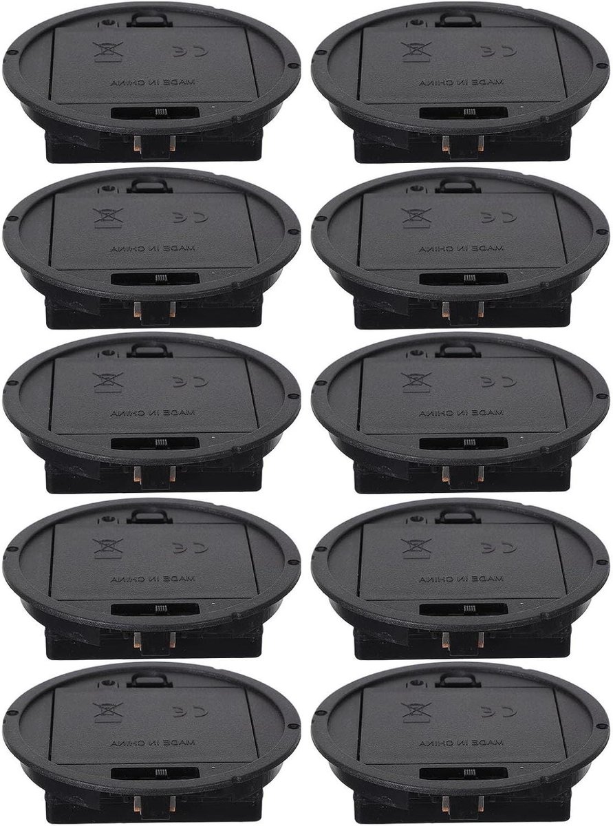 Batterijhouder - Batterijdoosje - Decoratieve projecten - Met aan/uit-schakelaar - 10 vakken - Zwart