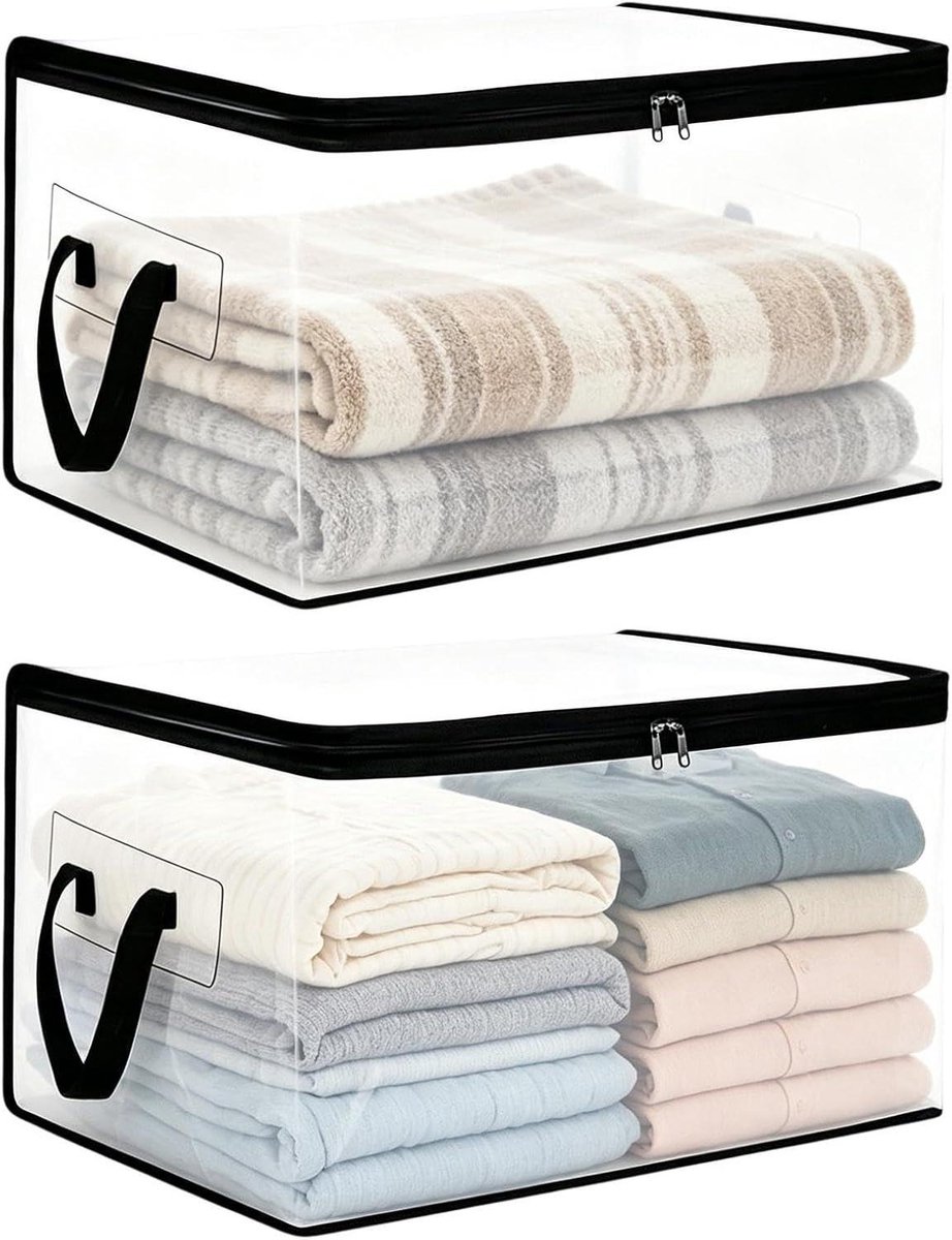 Opbergboxen voor Kleding - Opbergzakken Verhuis - Ruimte Besparen - Waterdicht Transparant - 55x35x315 cm - Grijs