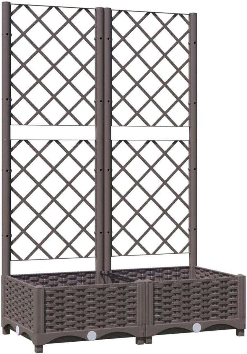 Bloembak met Trellis - Tuin & Balkon - Bruin 80x40x121,5cm