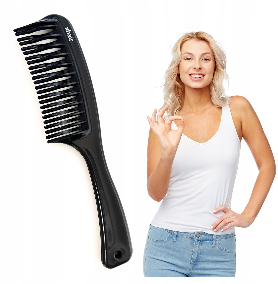 Xhair Sferische Kam met Handvat voor Dik & Krullend Haar