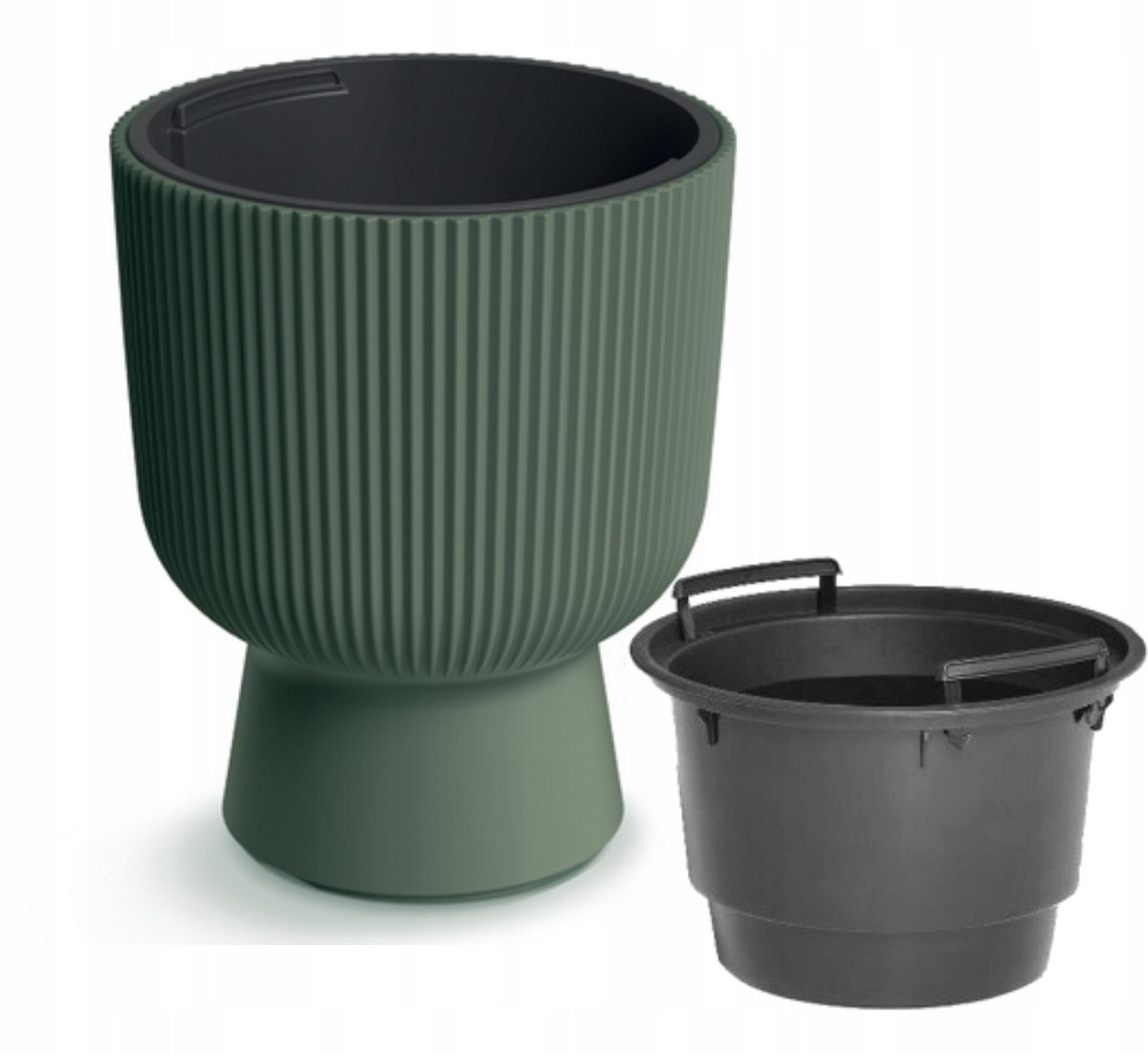 Milly Bloempot met Inzet op Poothoogte 30.5cm - Groen