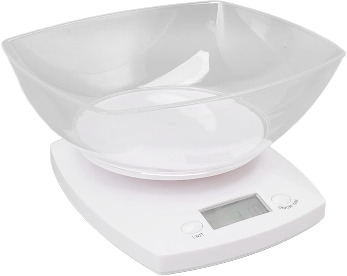 Dailygoods- Keukenweegschaal Digitale 5kg - Keukenweegschaal met Kom - Precisie Weegschaal - Multifunctionele Weegschaal - Tarrafunctie - Betrouwbare Prestaties