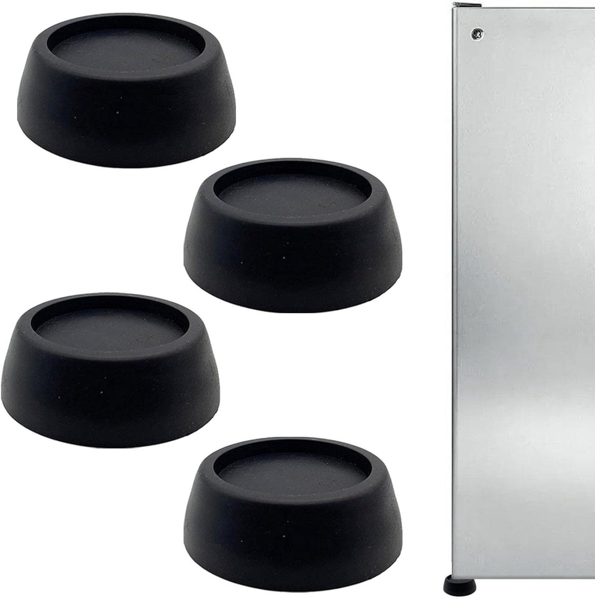 Anti-vibratiepads Wasmachine - Schokabsorberende Voetjes - Stabieler Gebruik - Geluid Verminderend - 4 Stuks - Zwart
