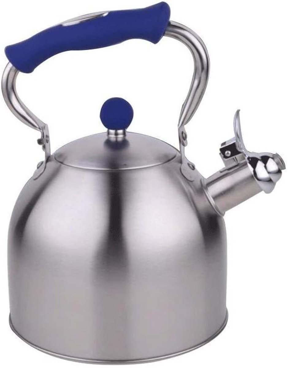 Waterkoker met Fluitje - Theepot Keuken - Water Koken - Geschikt voor Inductie - 3 Liter Capaciteit - Blauw