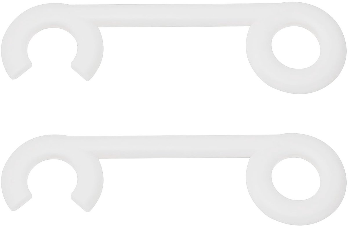 Dailygoods- Deurhaak 190x55mm - 2 Stuks - Kunststof - Ondersteuning Deurgreep - Vergrendeling Ramen/Jaloezieën - Gereedschapsvrij Gebruik - Deurklink