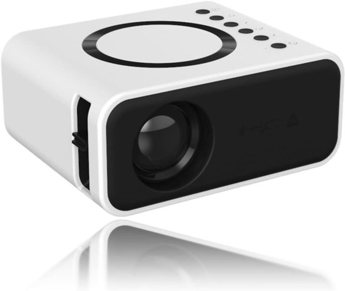 Mini Draagbare Projector Full HD 1080P met Ingebouwde Speakers - Oogbescherming - Home Theater - iOS - Android - Laptop - Wit.
