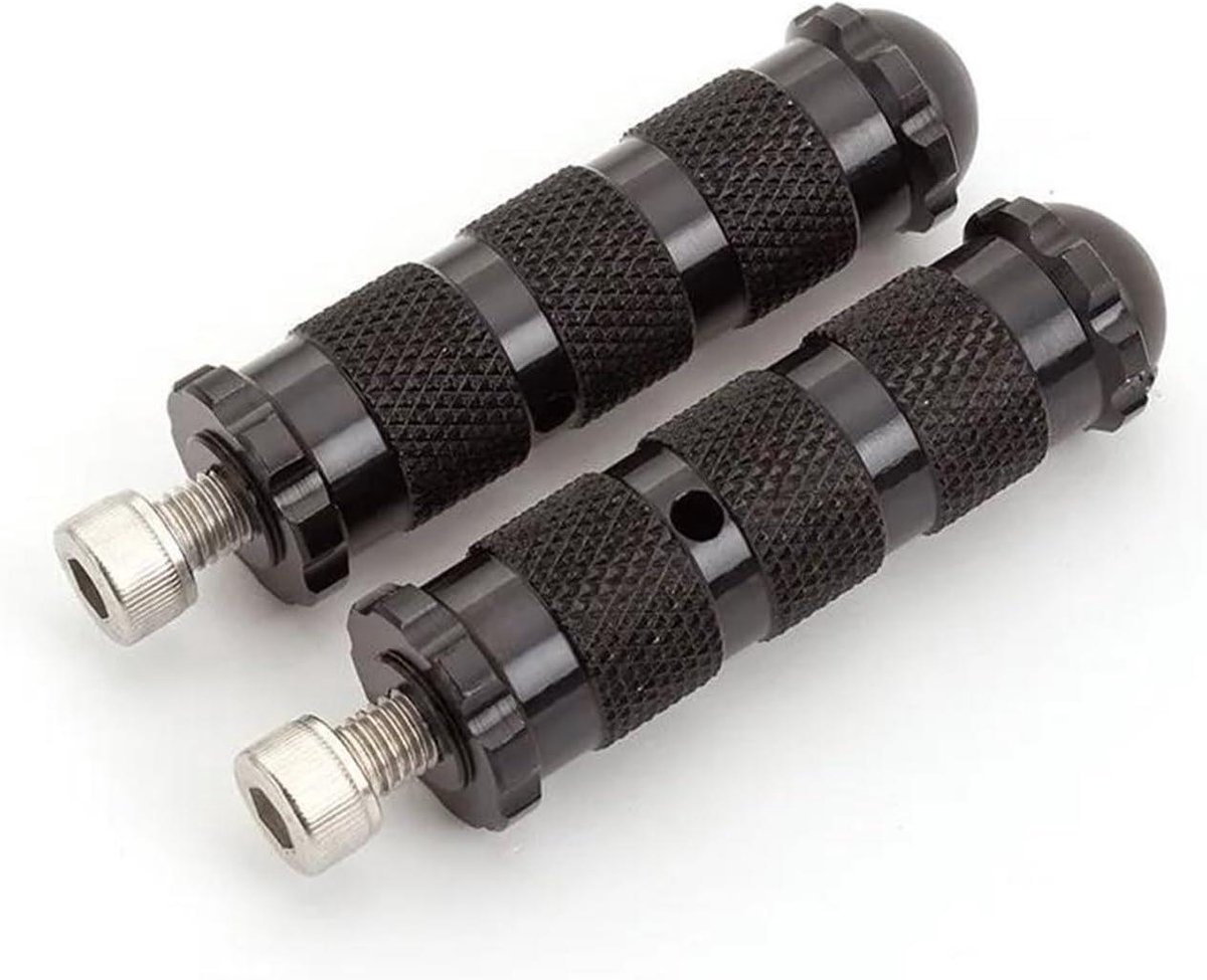 Motorfiets Voetsteunen - Voetsteun Pedalen - Comfortabel Rijden - Roestvrij Aluminium - 8MM - Zwart