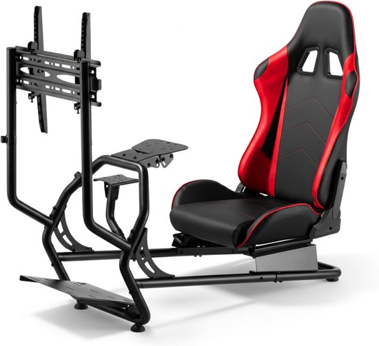 Race Cockpit - Sim Racing Stoel - Realistische Racesimulatie - Volledig Verstelbaar - 131 x 72 x 110 cm - Zwart — afbeelding 5
