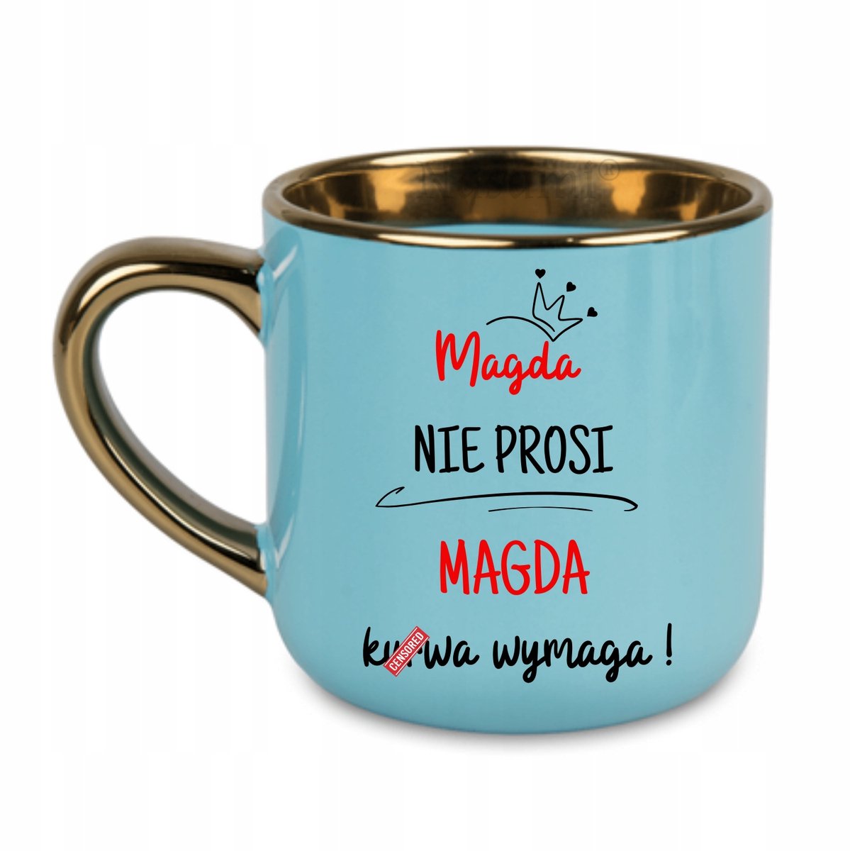 Magda Vereist Mok - Elegant Blauw met Gouden Details - 400ml