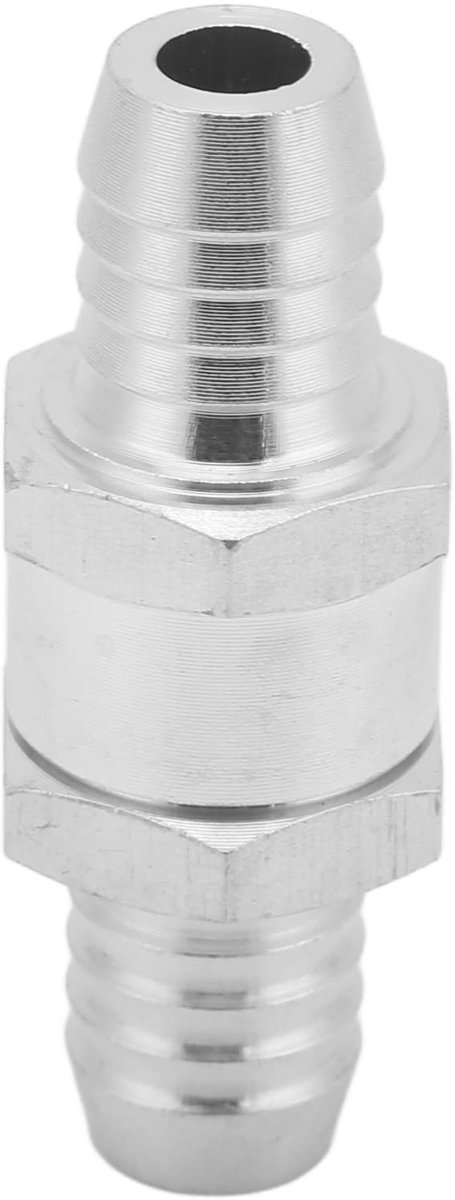 Dailygoods- Terugslagventiel wegwerp - Aluminiumlegering - 0,2-6 bar - Universeel inzetbaar - Voor brandstofleiding - Remt terugstroom - Terugslagklep