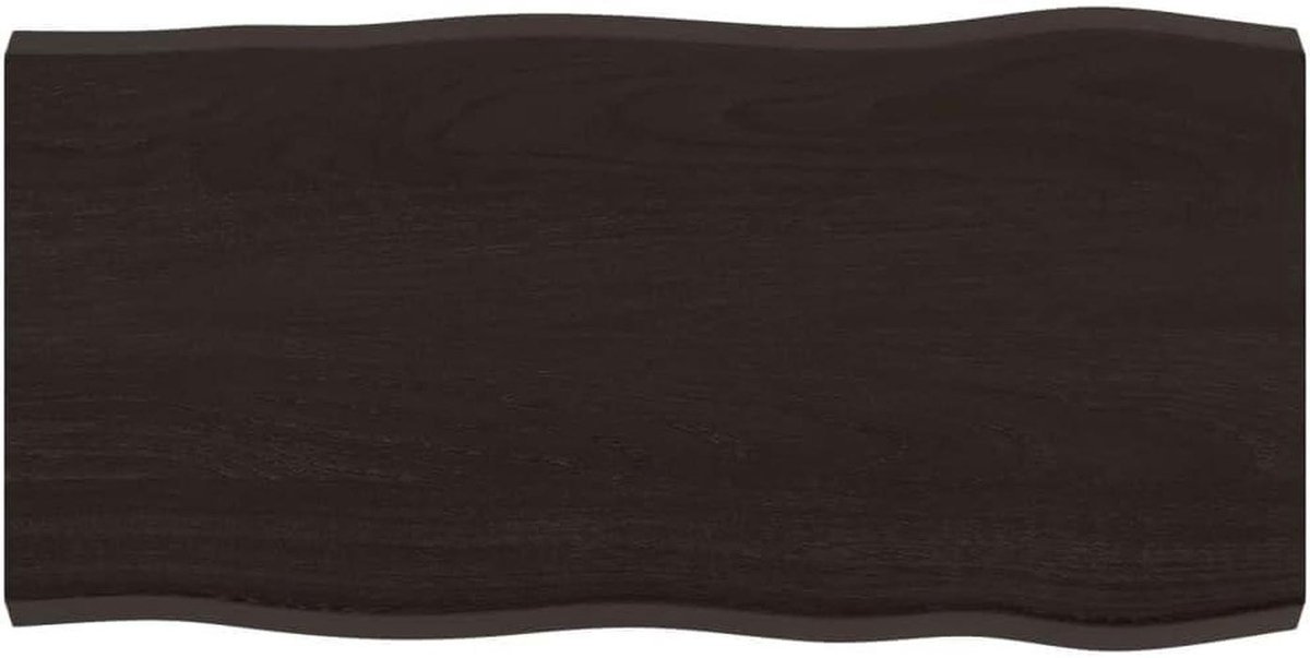 Tafelblad - Bureau blad - Bureau maken - Natuurlijke rand - 80x40 cm - Donkerbruin
