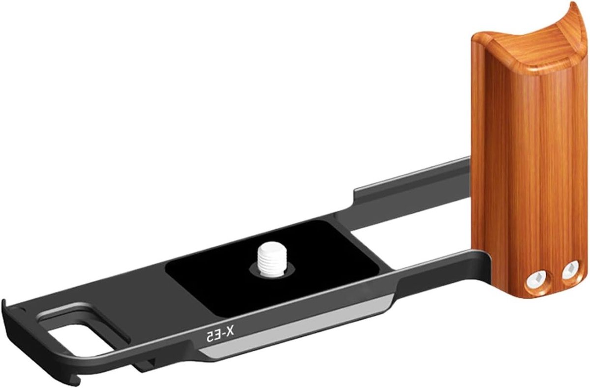 Camera L-Grip - Handgreep Plaat - Stabiel Fotograferen - Walnoot en Metaal - 12.7 cm Lengte - Zwart