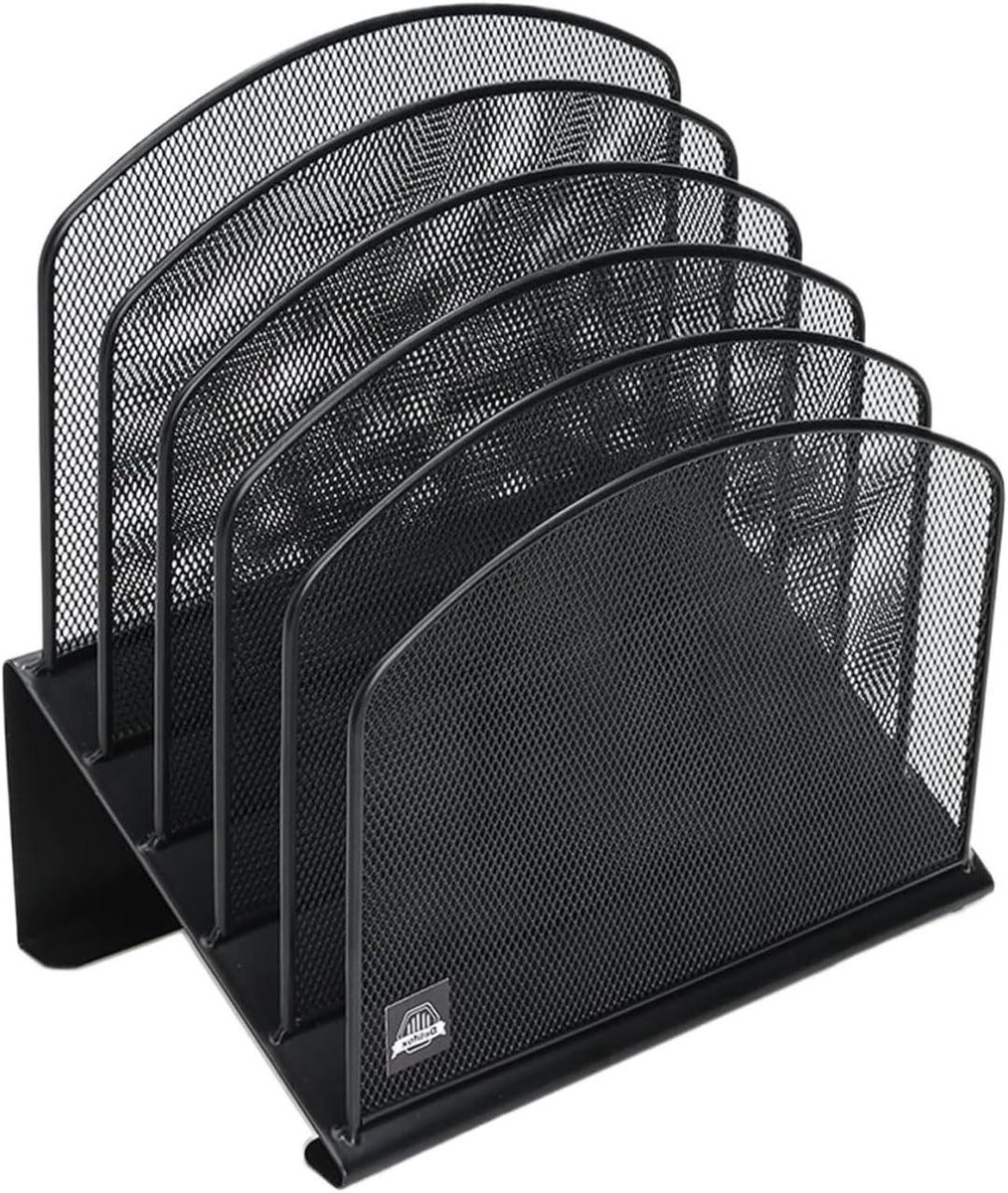 Bureau Organizer - Documentenhouder - Werkplek Ordenen - Vijf Vakken - 1500 Gram - Zwart