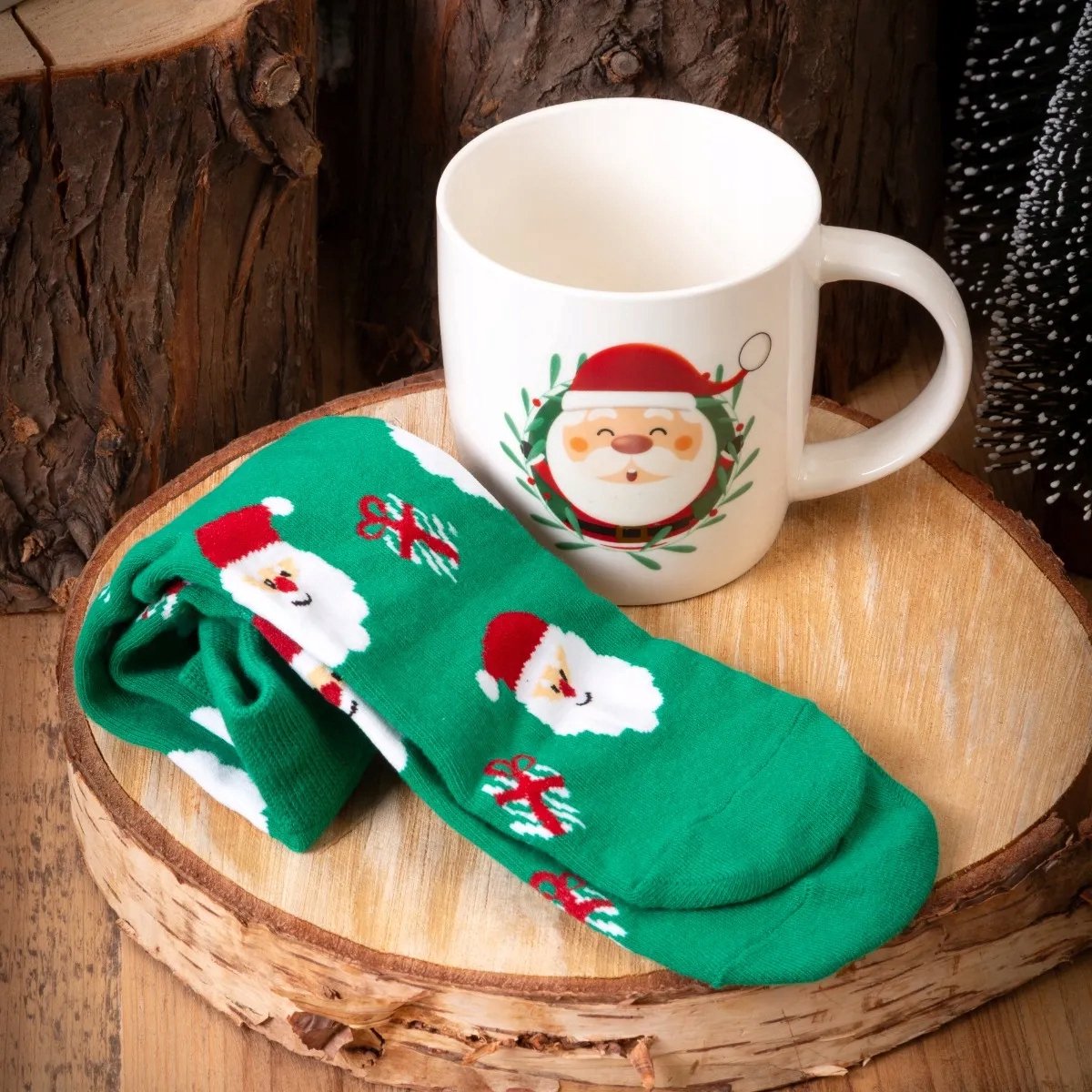 Kerstmok met Sokken - Mikołaj Porselein 380ml Cadeauset