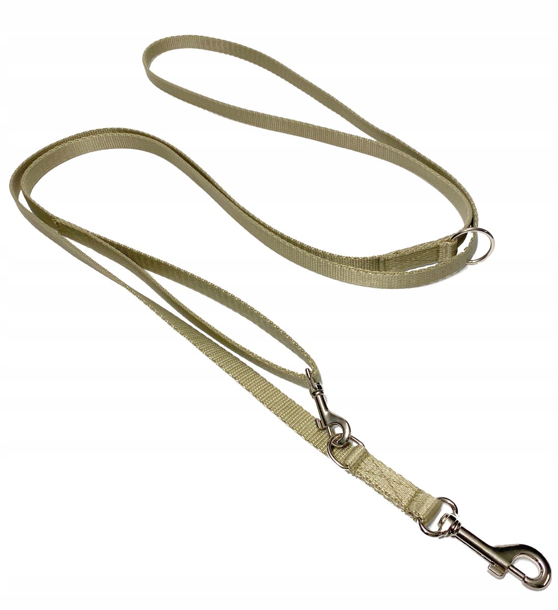Verstelbare Hondenlijn 135-250 cm, 16 mm breed, Khaki