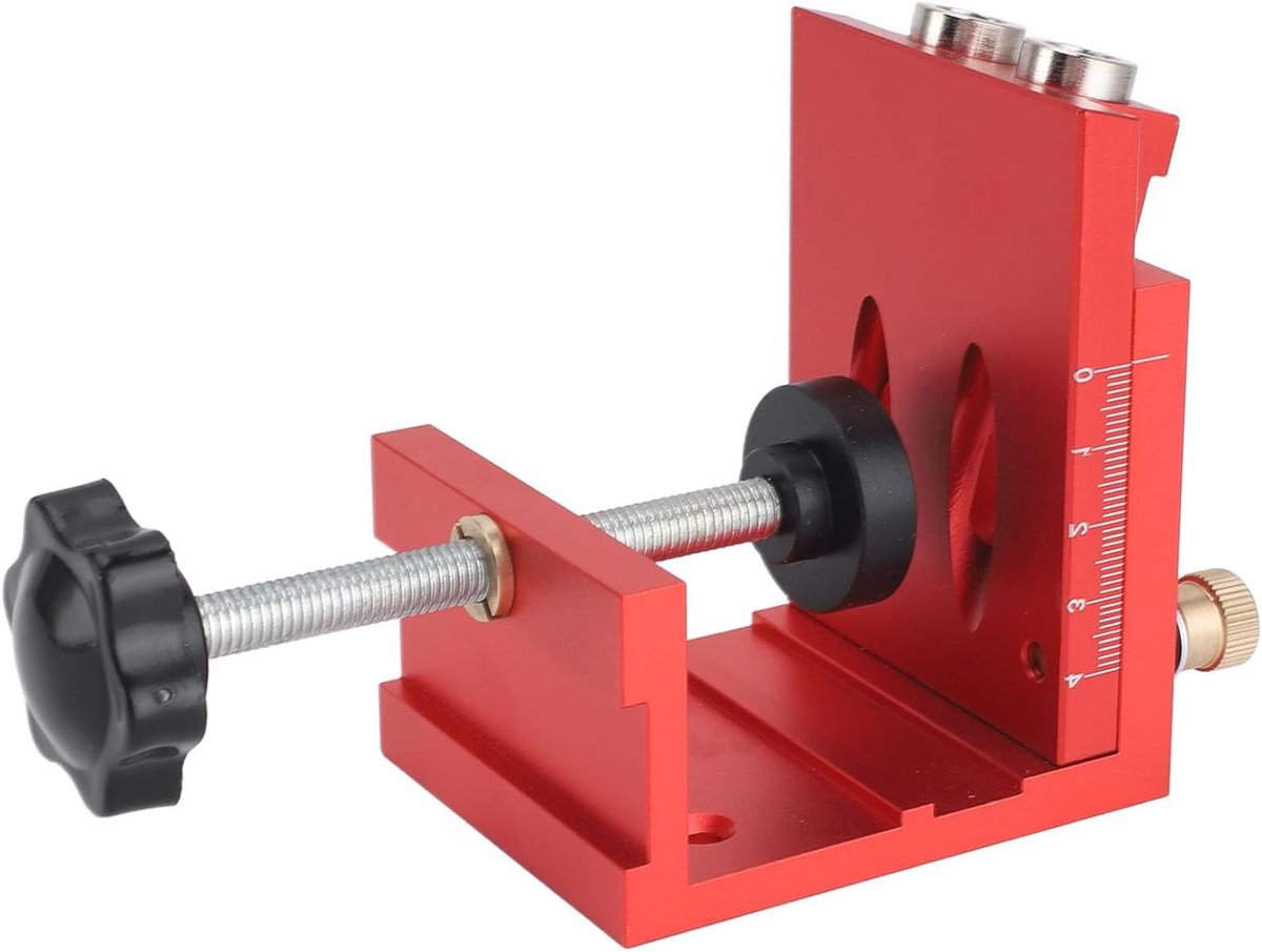 Pocket Hole Jig - Houtbewerking Mallenset - Naadloze Houtverbindingen - Aluminiumlegering Constructie - 26 Delen - Zilver