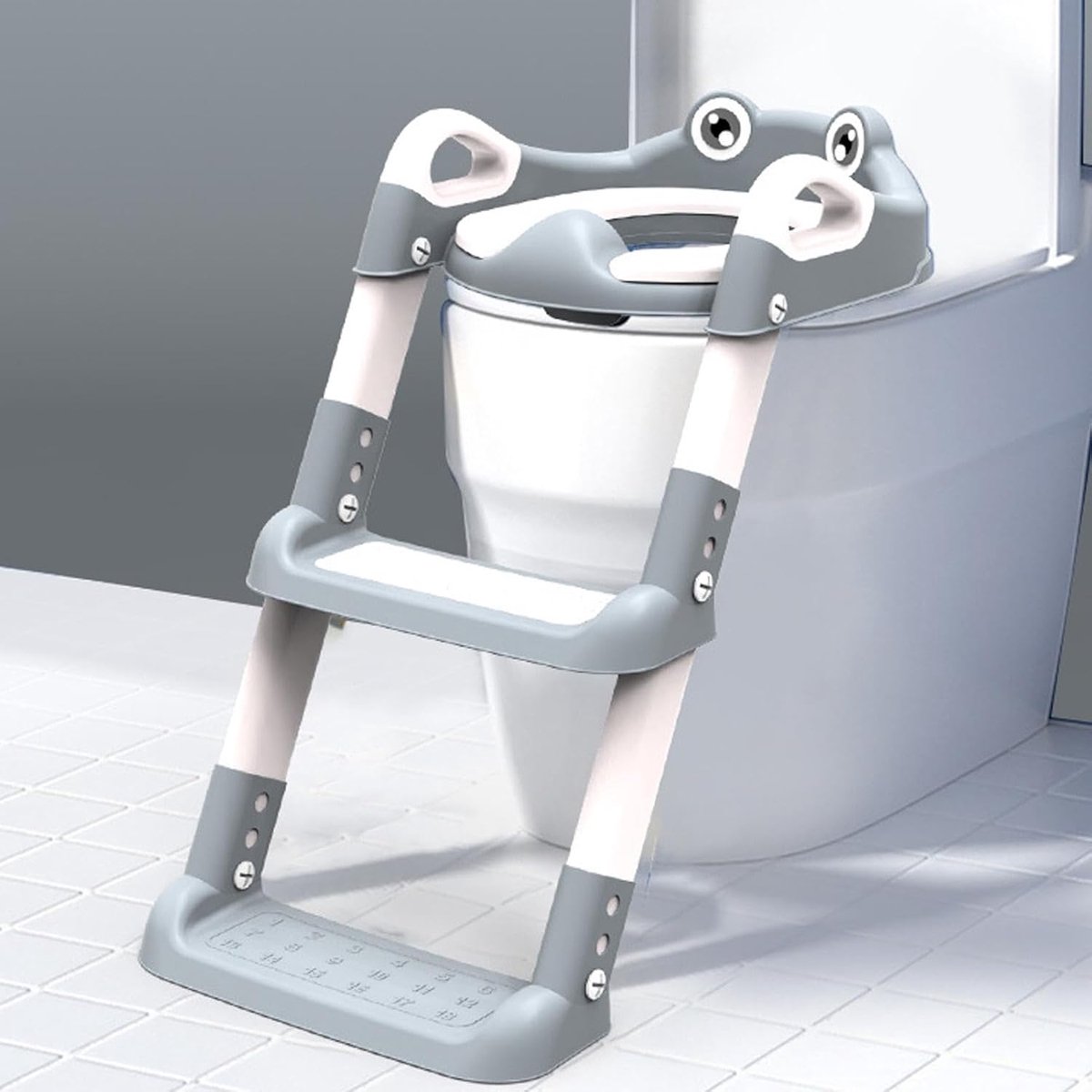Opvouwbare badhulp - Toiletstoel reizen - Kinderen leren - Inklapbaar en verstelbaar - 47.2 x 35.5 cm - Grijs