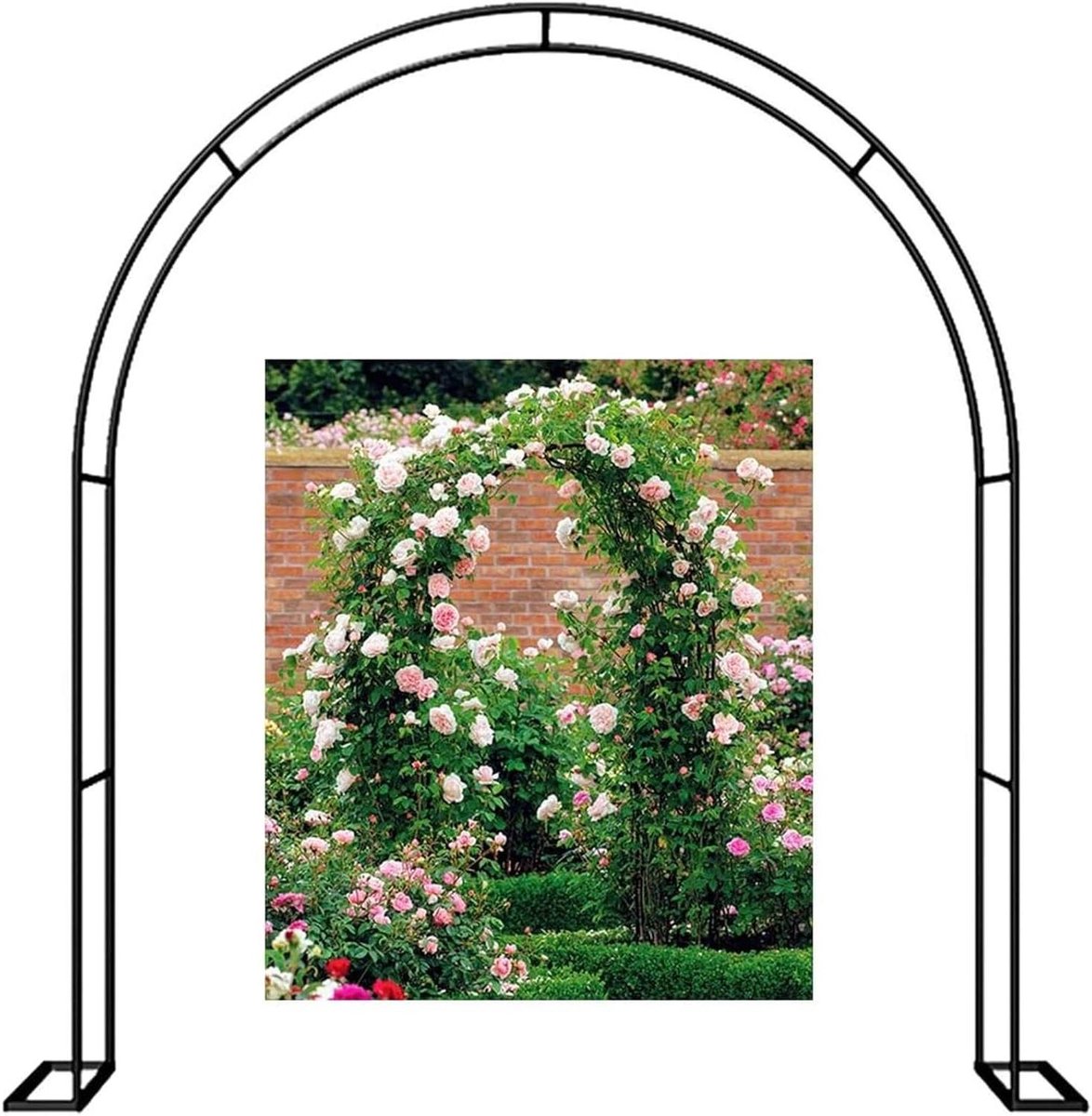 Metalen Tuinboog - Prieel Klimplanten - Decoratie Buiten - Roestwerende Coating - 350 x 220 cm - Zwart