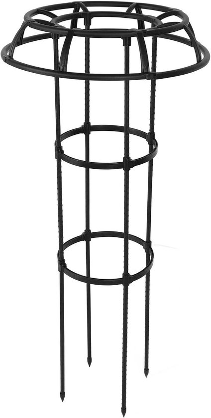 Klimplantsteun Parapluvorm - Plantenkooi Steunpaal - Planten Ondersteunen - Stalen Buis Constructie - 50 cm Diameter - Zwart