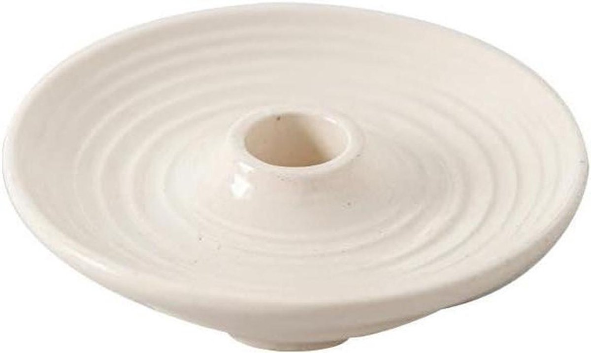 Keramische Kandelaar - Kaarsenhouder Decoratie - Sfeervol Dineren - Met Metalen Basis - 13.6x3.9cm - Meerdere Kleuren
