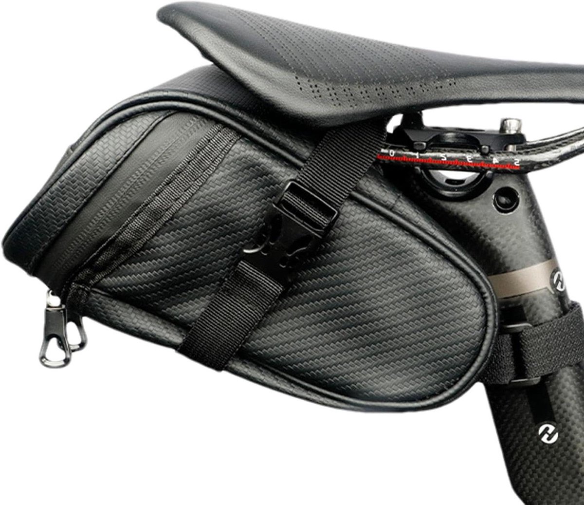 Grote Fietstas - Zadeltas Frame Bag - Fietsen Opslag - Waterbestendig PVC Leer - 18 x 10.5 x 9.5 cm