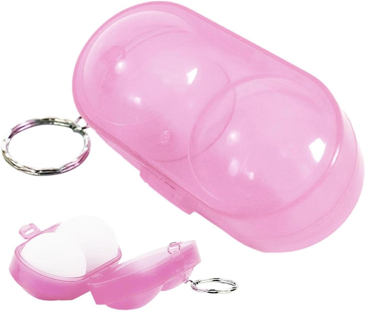 Tafeltennis Ballenhouder - Ping Pong Opberger - Sporten en Trainen - Transparant Ontwerp - 2 Ballen Capaciteit - Roze
