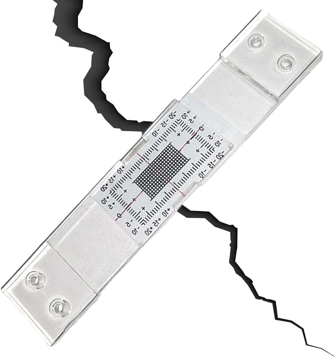 Scheurmonitoring Registratie - Scheurmeter Apparaat - Muur Inspectie - Dubbele As Monitoring - 10x3cm - Transparant