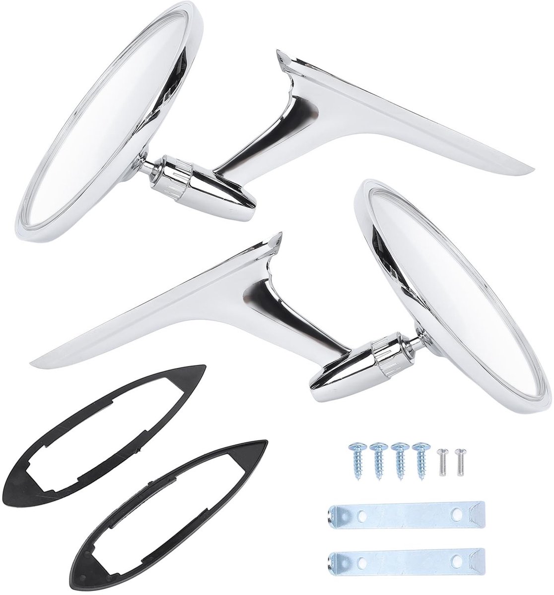 Dailygoods- Achteruitkijkspiegel Premium Chroom - Externe Spiegel - Duurzame Zinklegering - Hoge Definitie - Heldere Zichtbaarheid - Veiligheid tijdens Rijden - Buitenspiegel