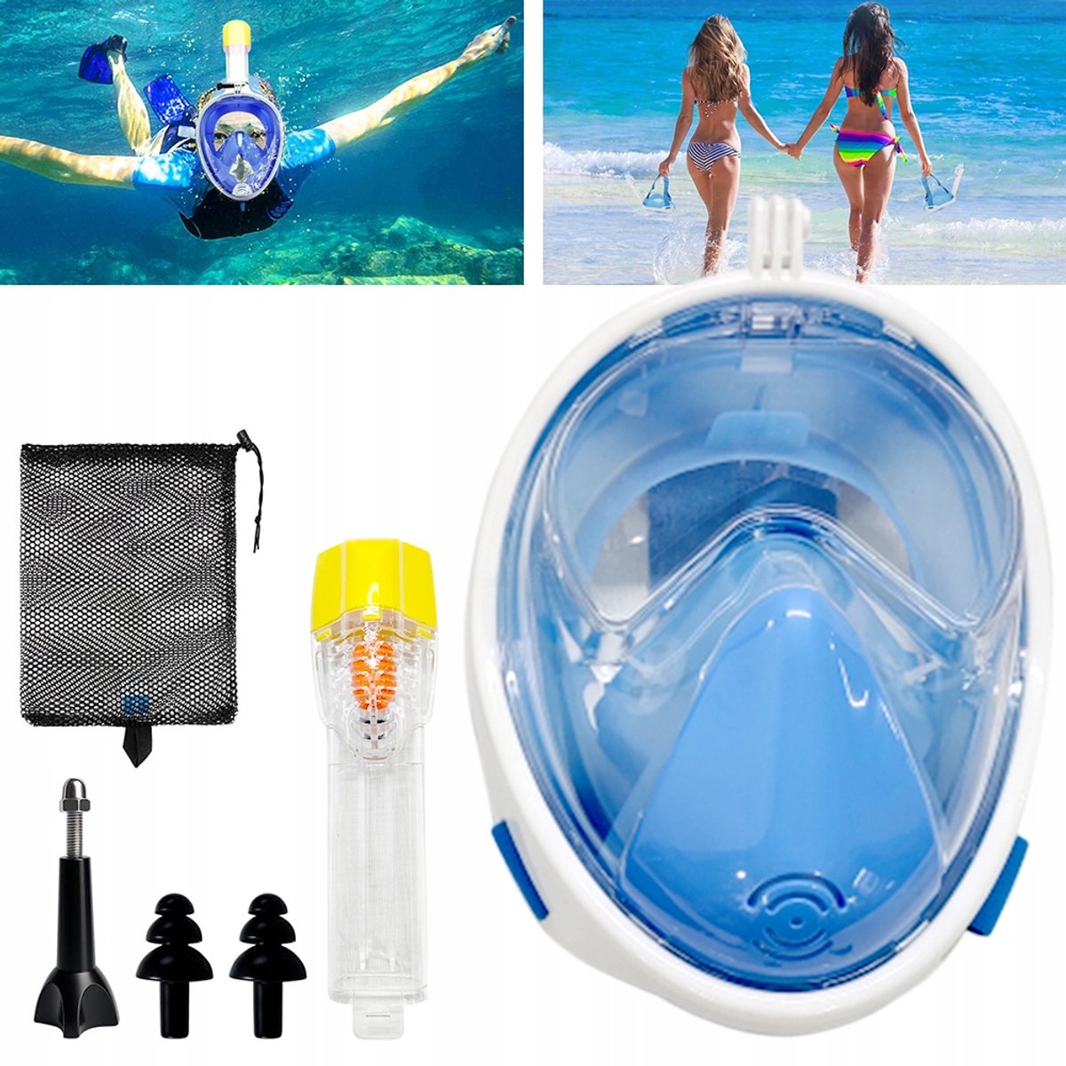 Volledig gezichtsmasker voor snorkelen - Adem vrij, zie meer!