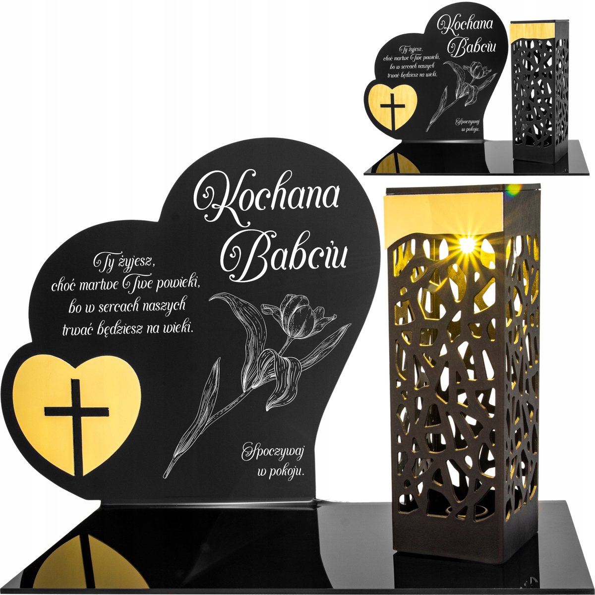 Herdenkingslicht "Lieve Oma" LED - Grote Grafdecoratie