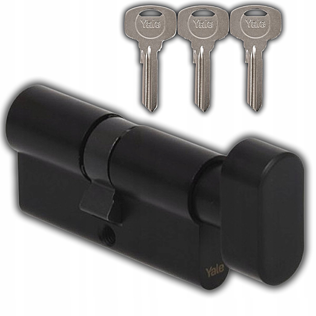 Yale Y500 Cilinder met Knop 55/50mm Zwart - 3 Sleutels
