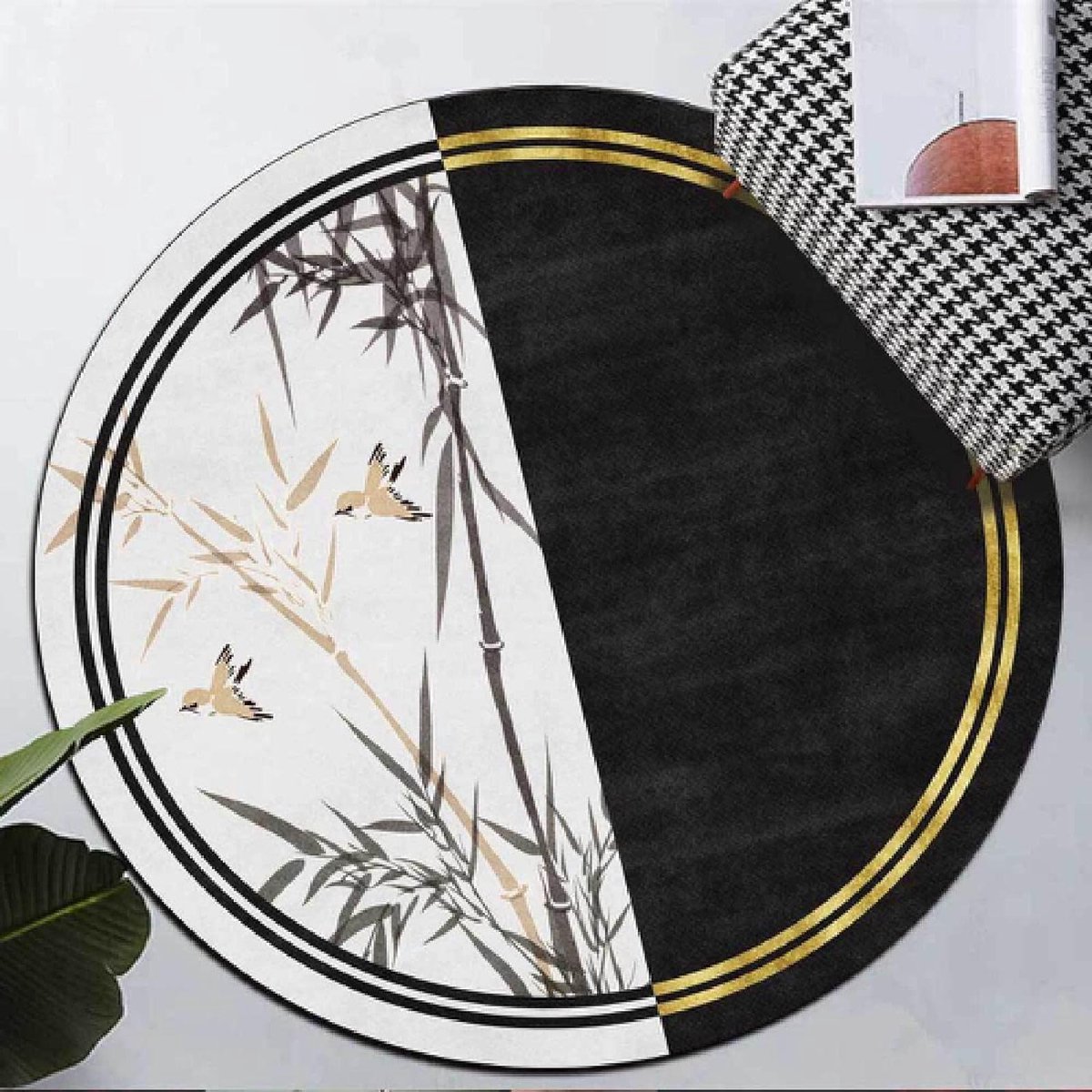 Rond Vloerkleed - Zachte Vloerbedekking - Interieur Decoratie - Wasbaar Kortpolig - ø 90 c